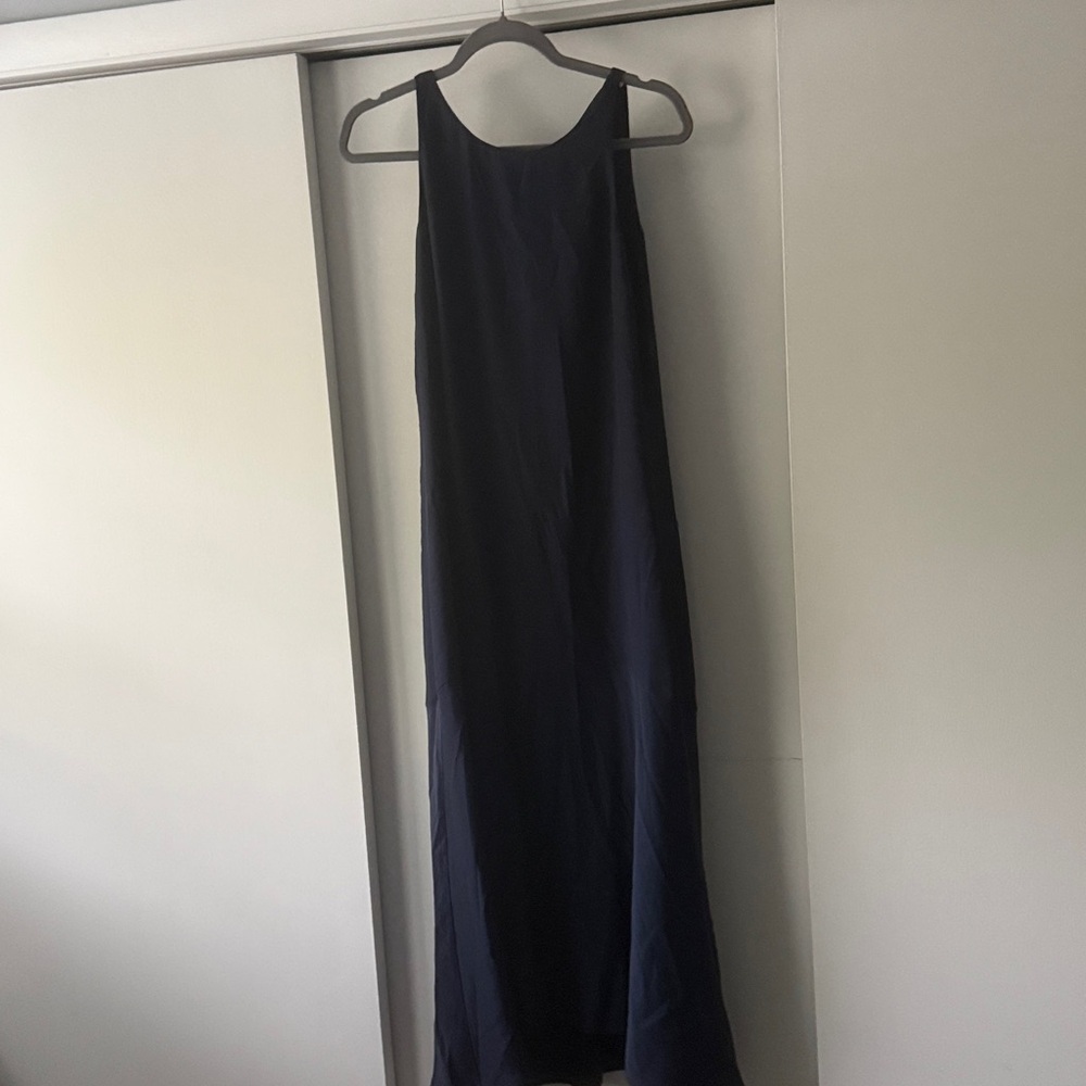 AYR Effortlessly Dress Blue Silk‎ Slip Midi Dress